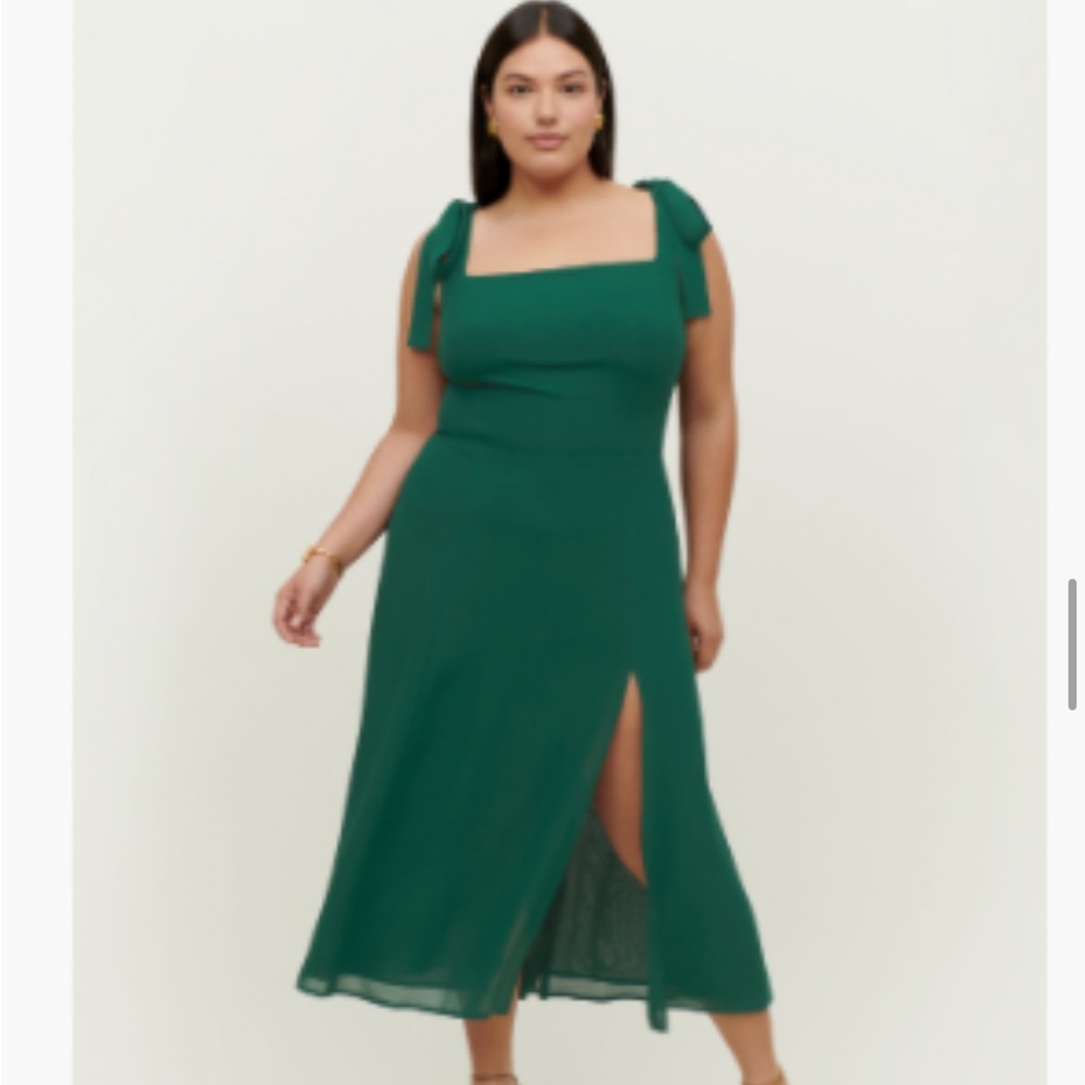 Reformation Twilight Dress in Emerald